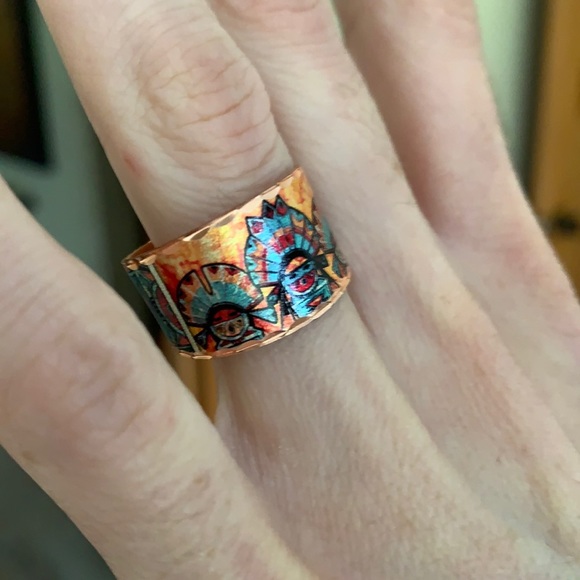 Native American Sun Kachina Art Ring - Picture 2 of 10